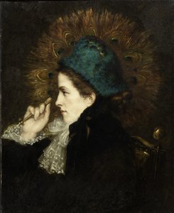 Signora con ventaglio di pavone, 1882